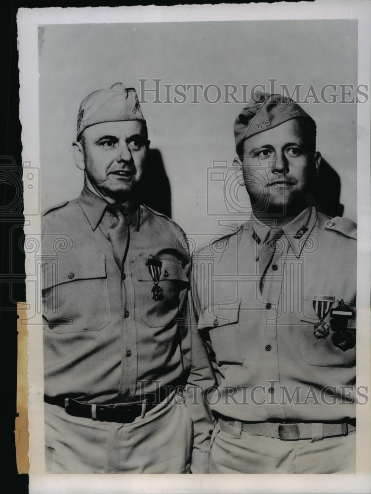 1948 Press Photo St Louis Lyall Beggs, Clyde Lewis VFW Commander & Vice Cmdr