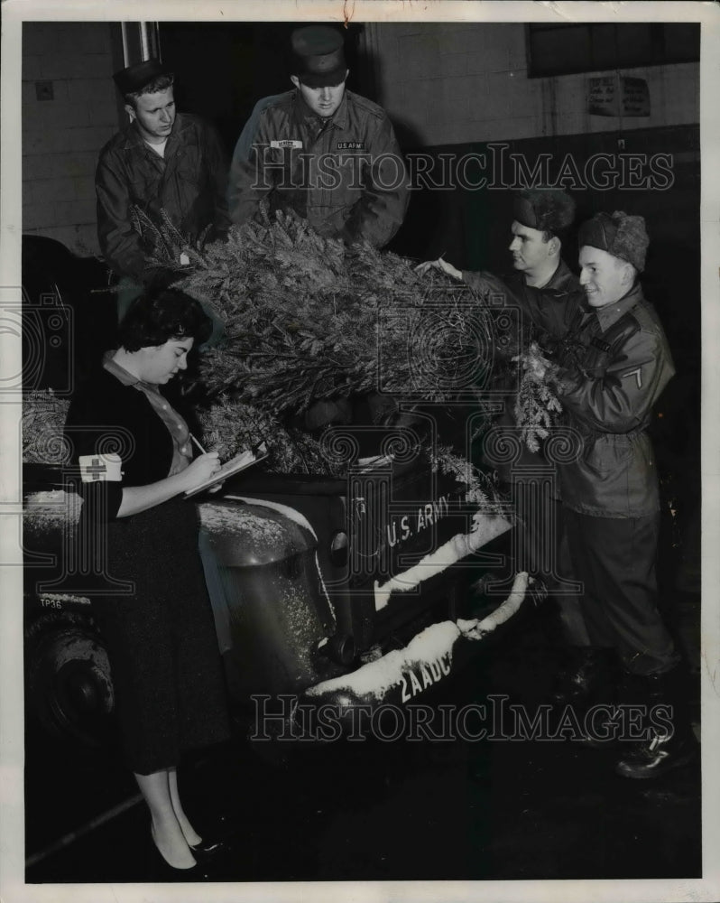 1958 Press Photo Nike Troops Will Have Christmas Trees Through the Red Cross