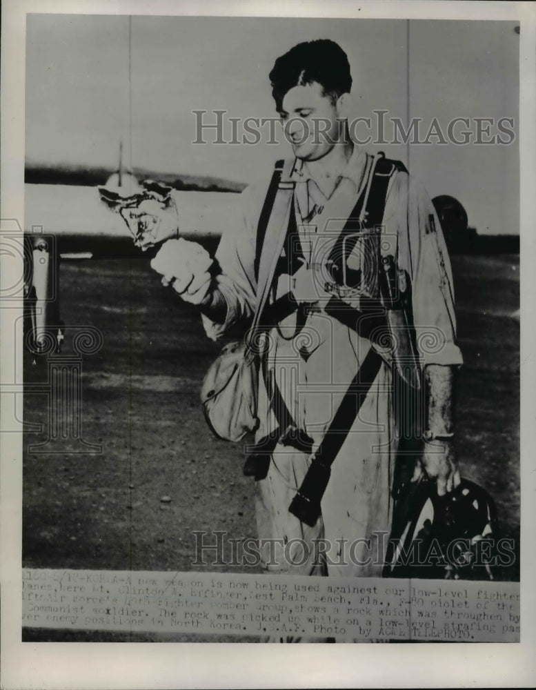 Load image into Gallery viewer, 1951 Press Photo Fighter pilot Lt Clinton Bifinger at Palm Beach Florida
