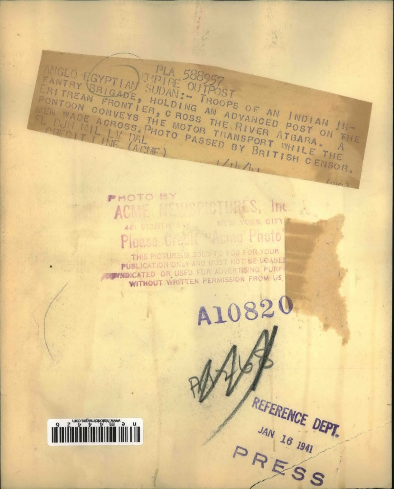 1941 Press Photo Troops of an Indian Infantry Brigade Holding Advanced Post