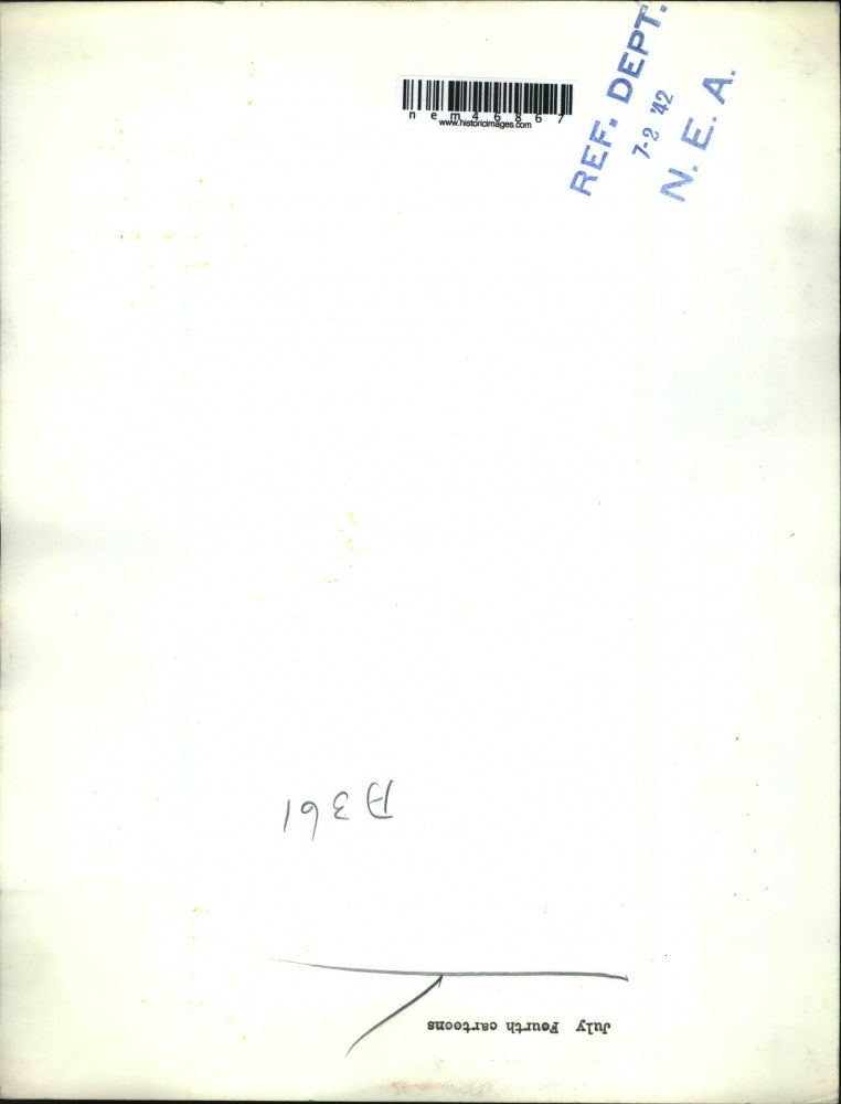 1942 Press Photo World War II July Fourth Cartoon