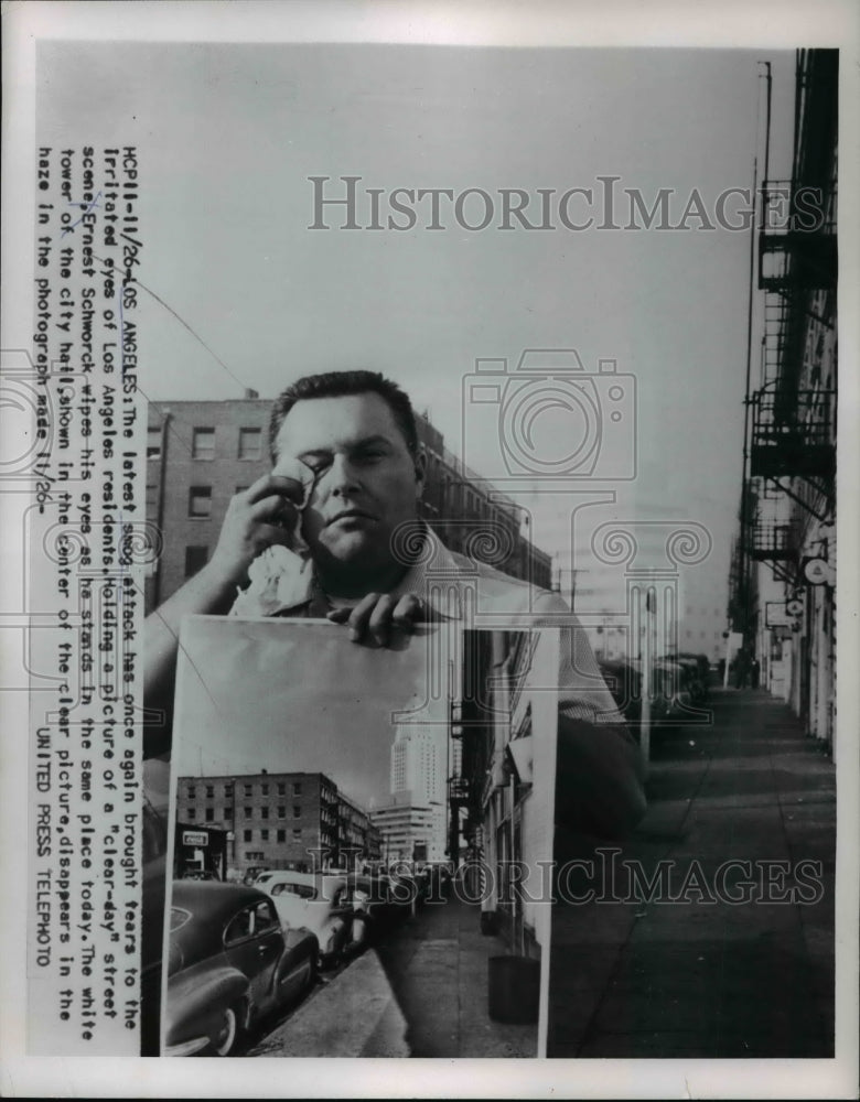 1954 Press Photo Latest Attack Has Brought Tears to Los Angeles Residents