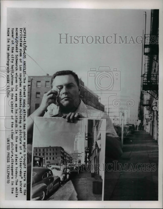 1954 Press Photo Latest Attack Has Brought Tears to Los Angeles Residents
