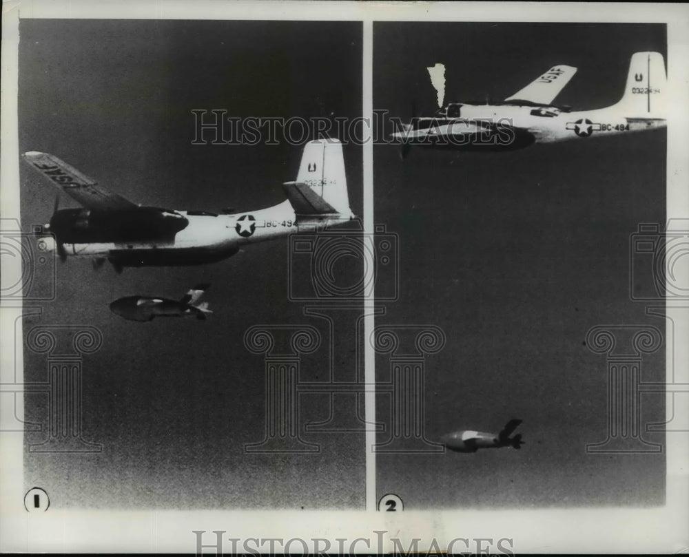1955 Press Photo Military Planes in air - nem48556