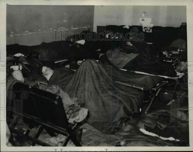 Load image into Gallery viewer, 1936 Press Photo PA National Guardsmen Nap After Being on Duty in Flood Zone
