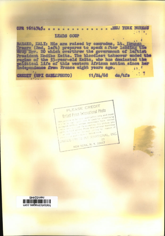 1968 Press Photo Noussa Traore leads the coup that overthrew President Keita