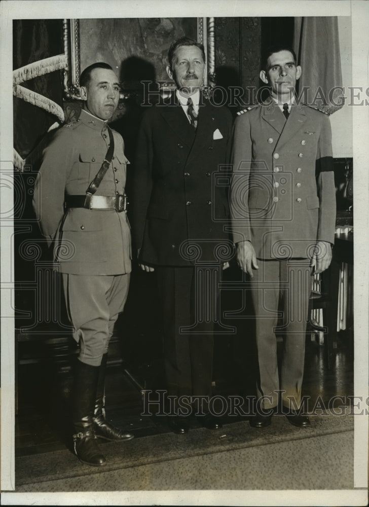 1931 Press Photo Mexican Air Chief Col. Carlos Castillo Breton calls on War Sec.- Historic Images