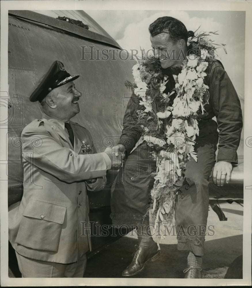 1949 Press Photo Lt Walter Rew wins Allison Jet Trophy Race in Cleveland