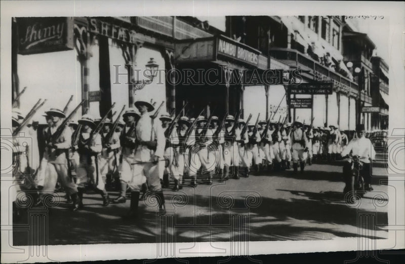 Load image into Gallery viewer, 1939 Press Photo British Marines parading through streets of Cairo - nem53162
