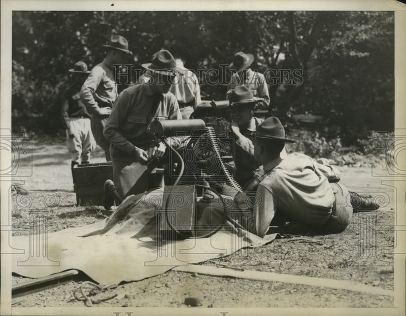 Load image into Gallery viewer, 1929 Press Photo Cadets on Machine Gun Range Operating Guns of Regulation Type
