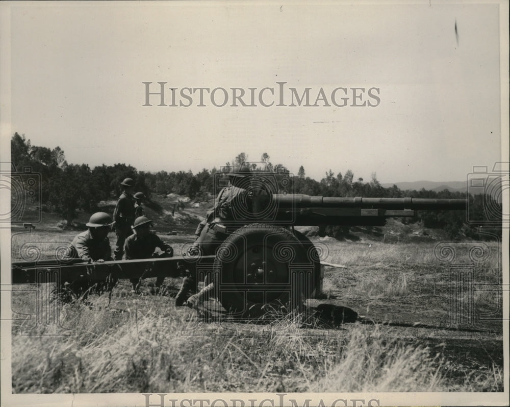 1941 Press Photo The French 75 used during the West Big Army Maneuvers