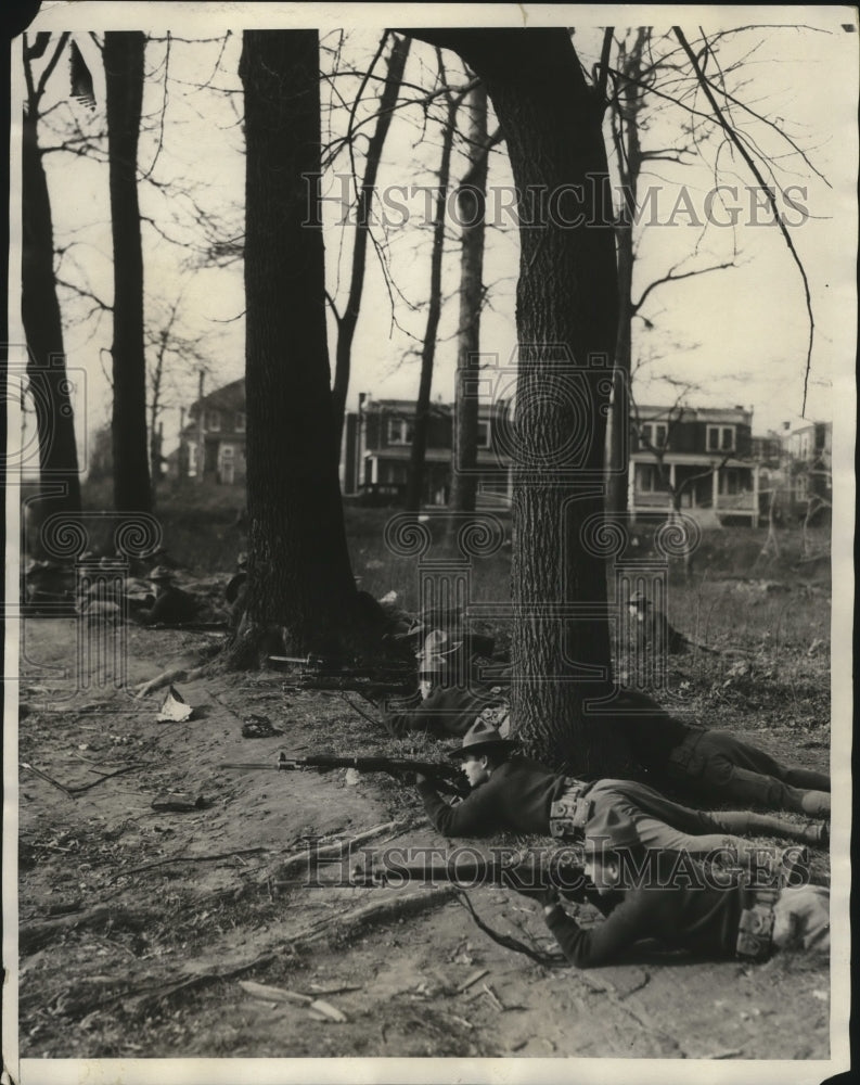 1930 Press Photo Cadets during Pennsylvania Military Academy's sham battle