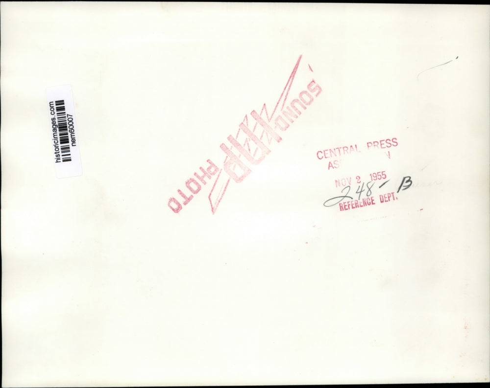 1955 Press Photo American Missile Cruiser "Boston" during the commissioning