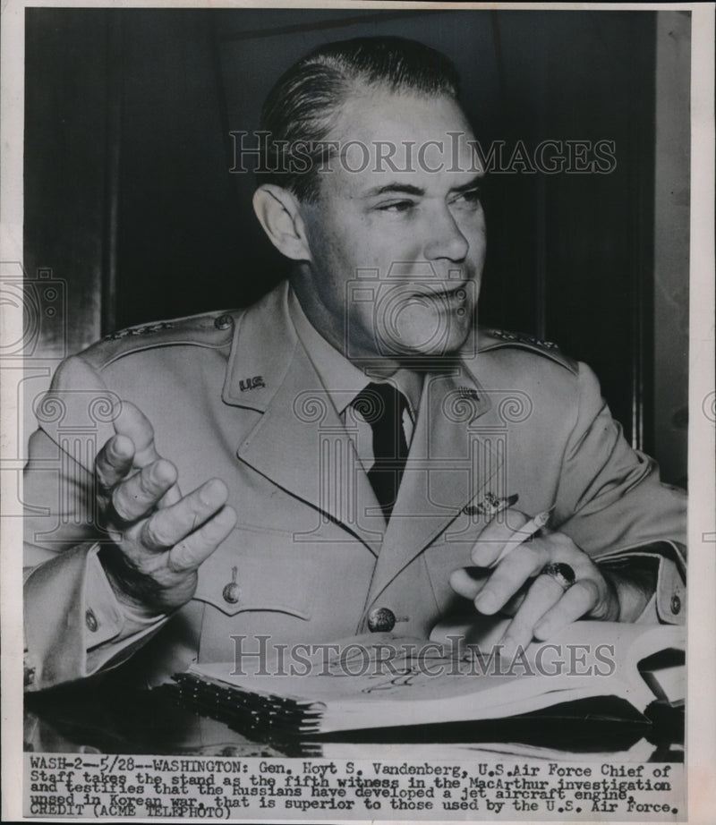 Load image into Gallery viewer, 1951 Press Photo Hoyt Vanderberg appears before MacArthur Investigation hearing
