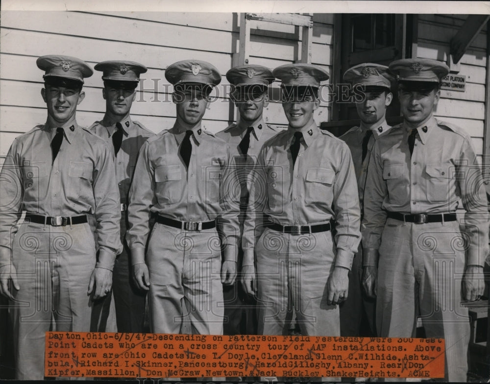 1947 Press Photo West Point Cadets on cross country tour of AAF Installations