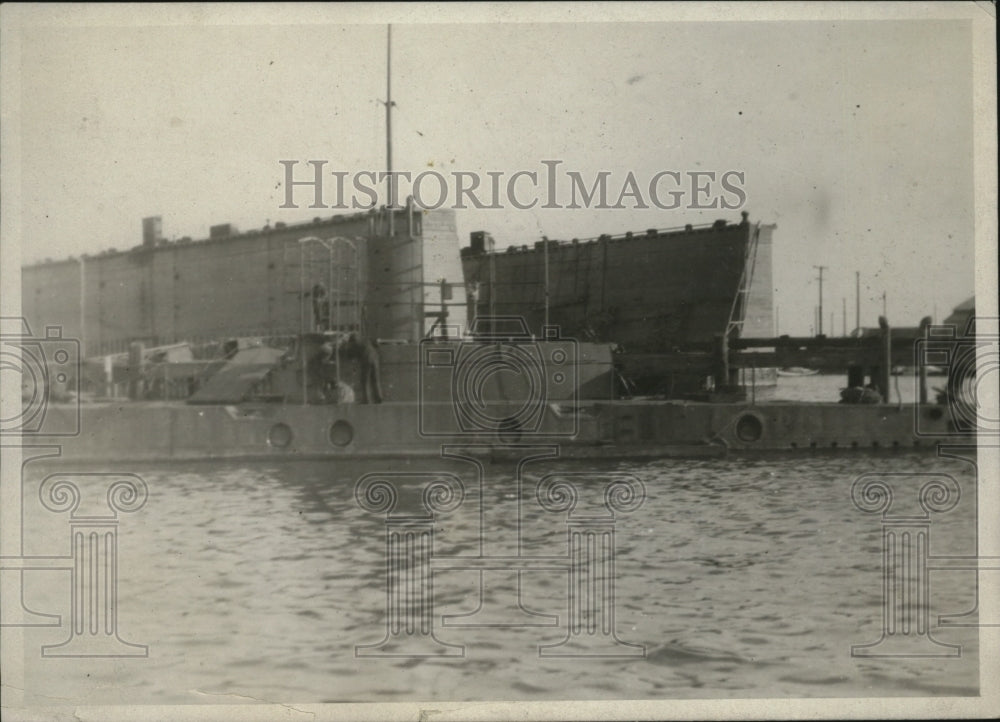1918 Press Photo US Navy dry dock without a ship inside - nem62141