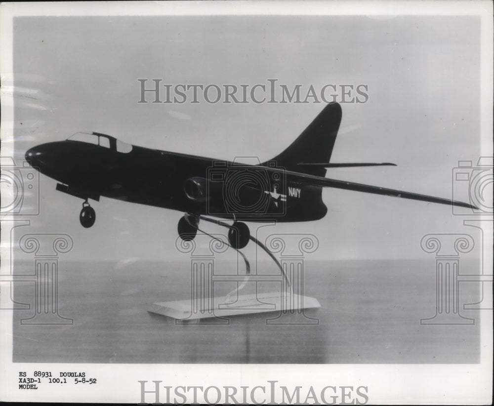 1952 Press Photo The newest Navy attack plane XA3D during flight test