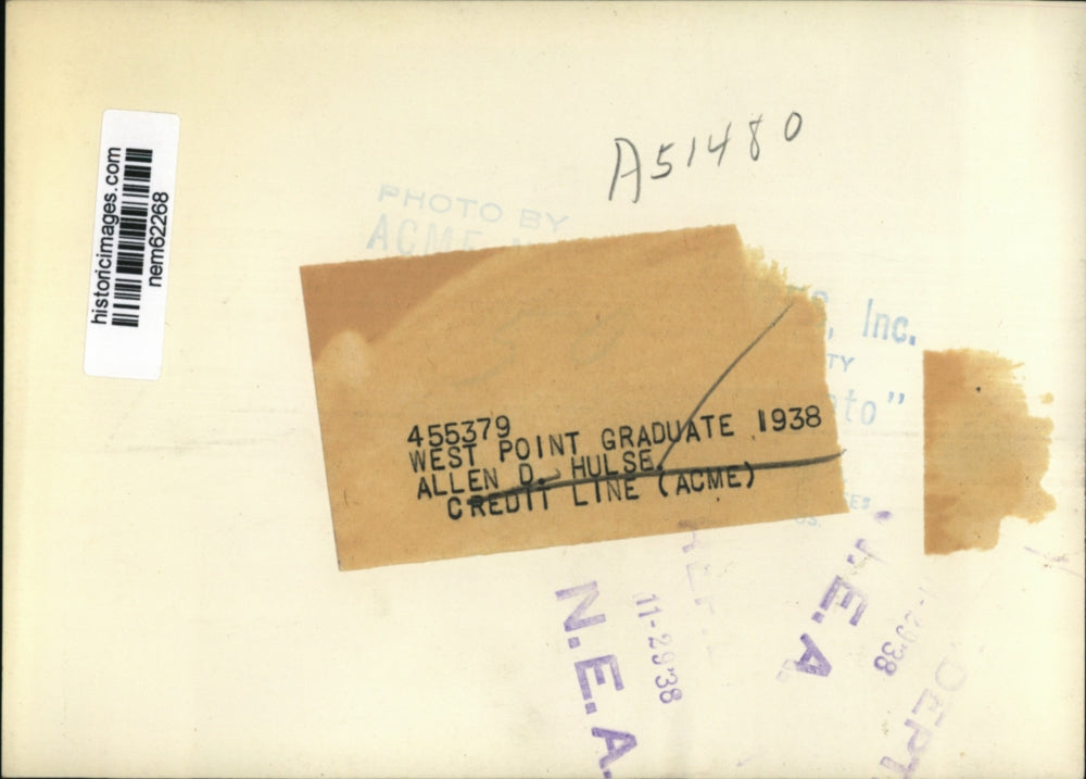 1938 Press Photo Allen D. Hulse, West Point graduate - nem62268