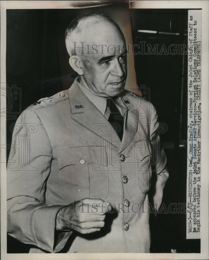 Load image into Gallery viewer, 1951 Press Photo Gen. Bradley before the Senate Armed Services-Foreign Relations
