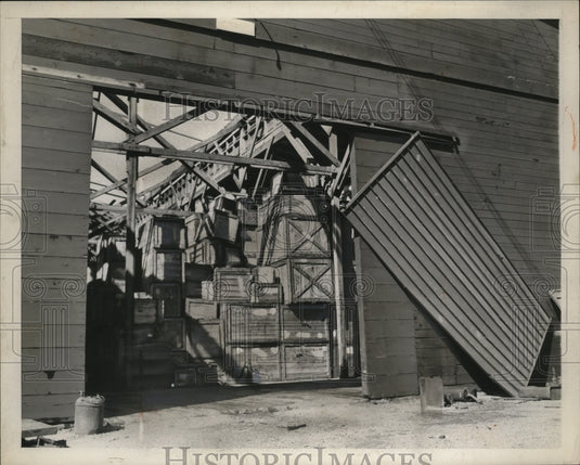 1946 Press Photo Guan warehouse ripped by storm - nem62800- Historic Images