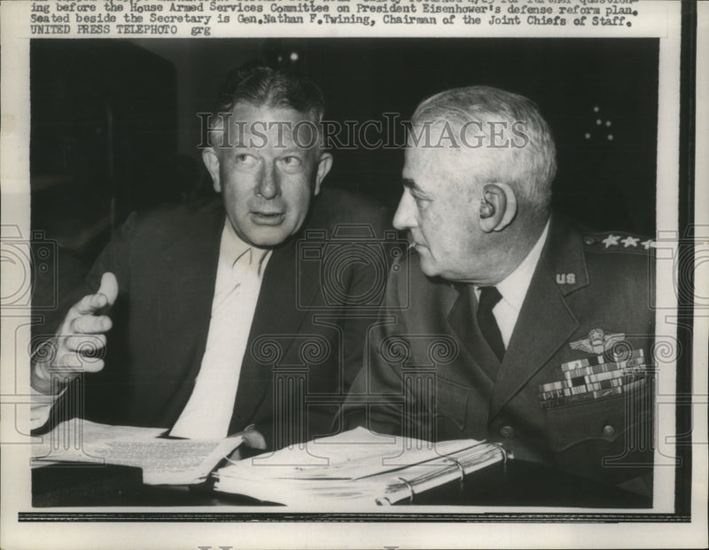 Load image into Gallery viewer, 1958 Press Photo Defense Secretary Neil McElroy appears before the House trial
