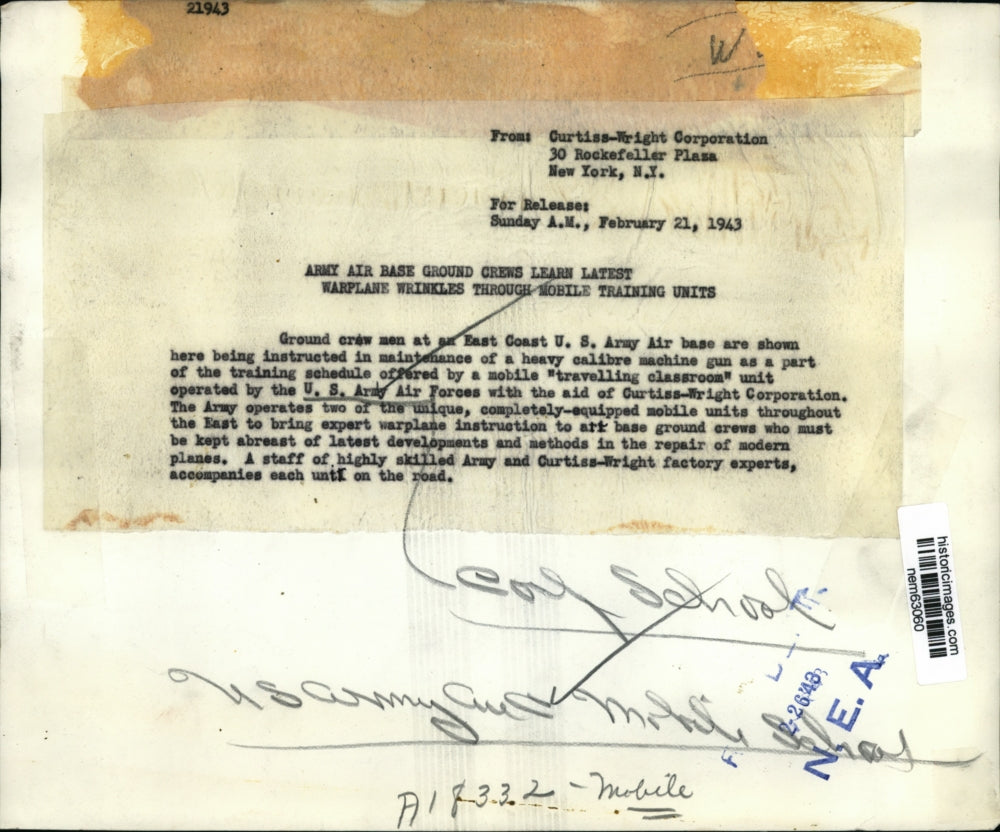 1943 Press Photo American Army Ground crews teach by Mobile Training Units