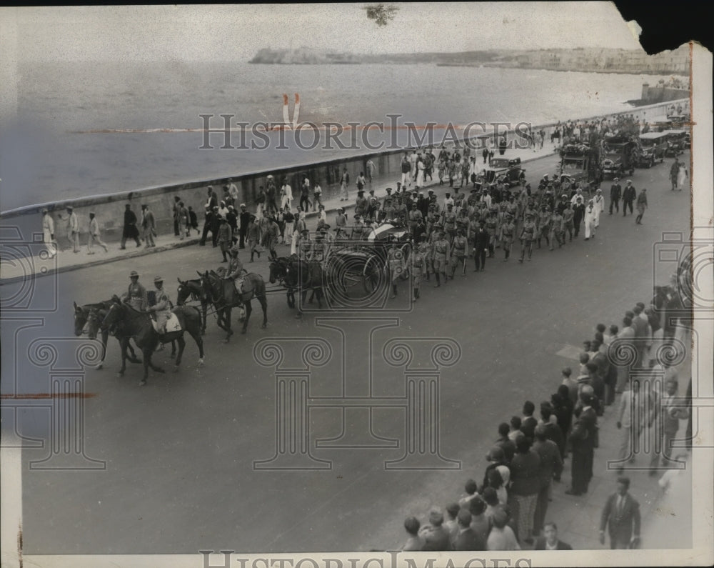 1934 Press Photo Crowd During The Funeral Of Late Senor Manuel Marzuez Sterling