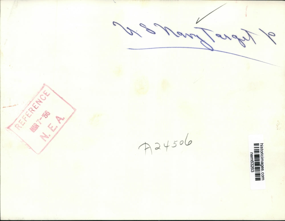 1956 Press Photo LST-585 is the Target Torpedos during exercise Off San Diego