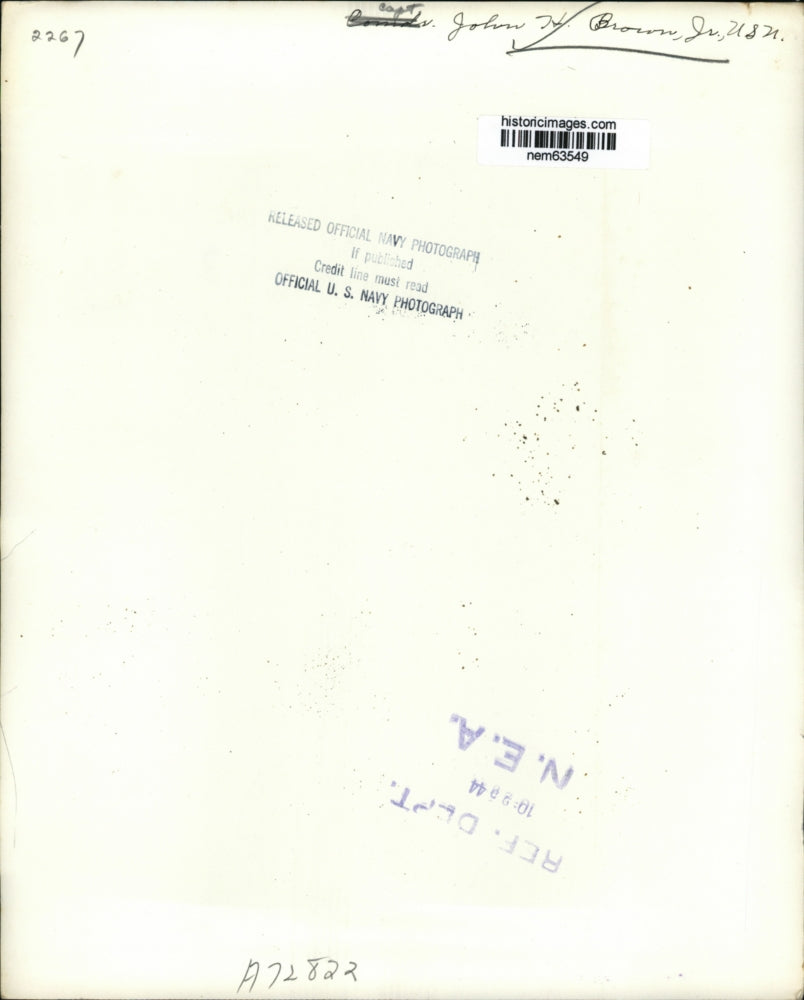 1944 Press Photo Captain John H. Brown Jr. of United States Navy - nem63549