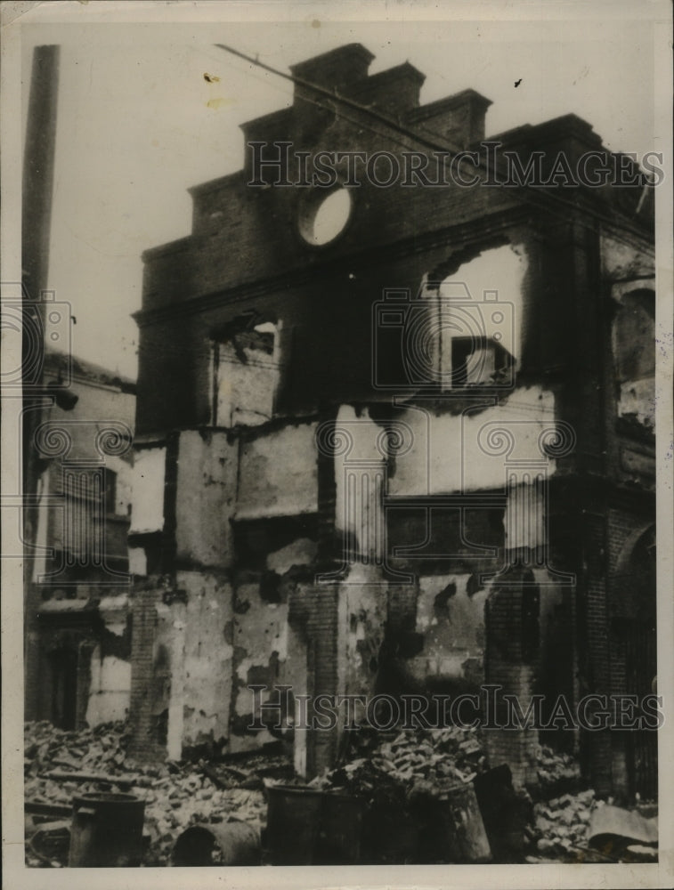 1937 Press Photo Buildings in Tientsin after Japanese Forces Gain Control