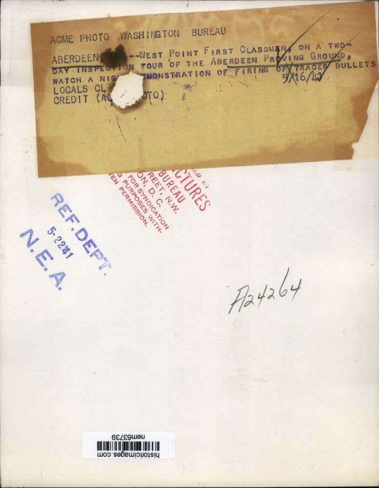 1941 Press Photo West Point First Class men visit in Aberdeen Proving Grounds