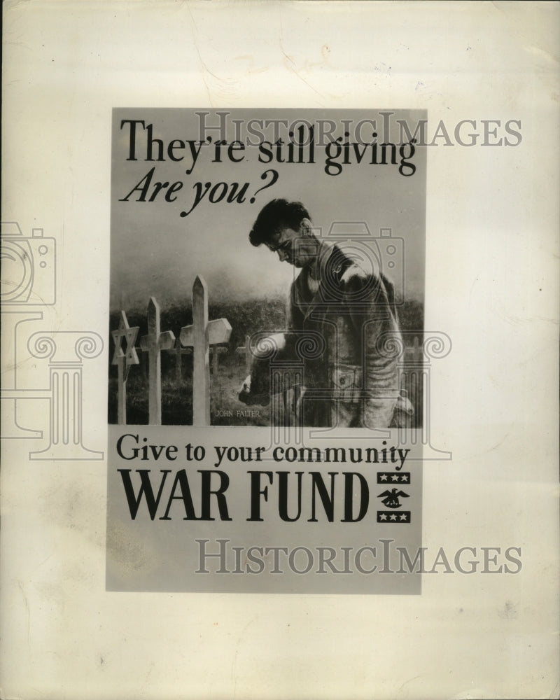 1945 Press Photo U.S Army War Fund Poster - nem63765