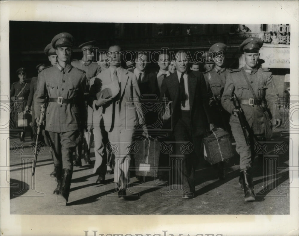 1947 Press Photo Ballot Boxes on guard for the Argentine Presidential Election