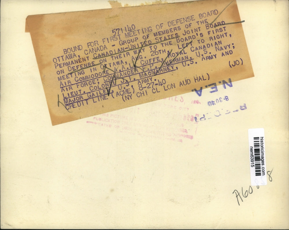 1940 Press Photo Members of the Defense board on their way to the first meeting