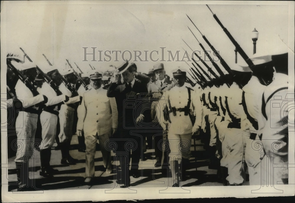 1931 Press Photo Prince Of Wales Reviews The Guard Of Honor Upon His Arrival