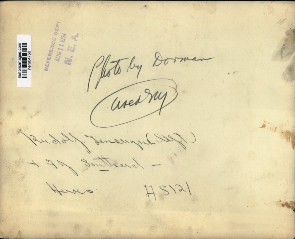 1924 Press Photo Rudolph Lenseign and J. Southard named war heroes - nem64756