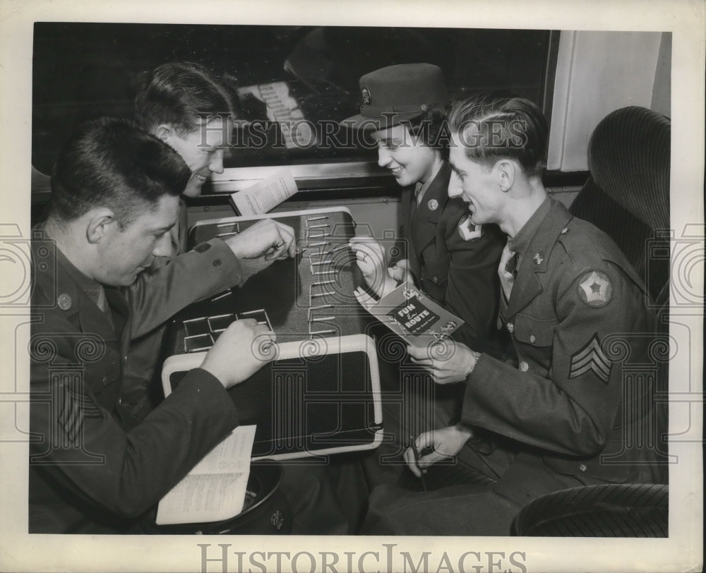 1944 Press Photo Book Fun En Roue for troops on furlough by Firestone Co