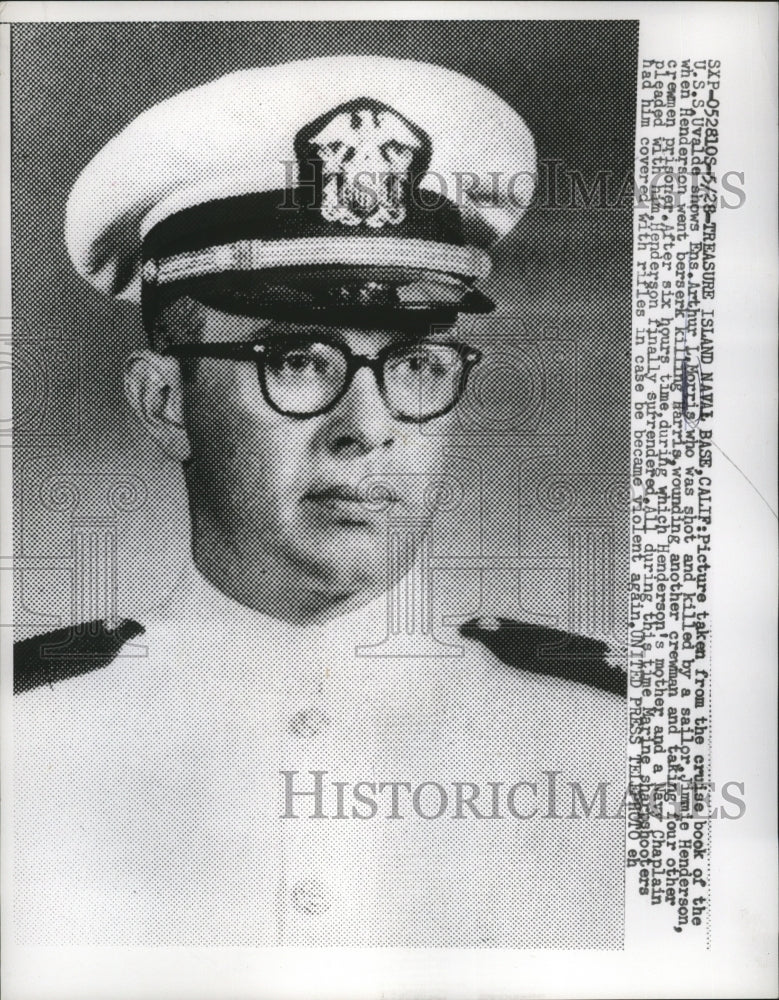 1957 Press Photo Arthur Morris died in berserk killing by sailor Jimmy Henderson