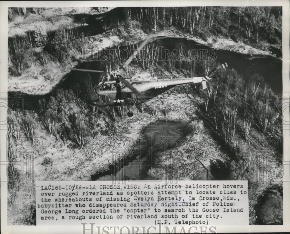1953 Press Photo Police Chief George Long Ordered Copter To Search For Hartely