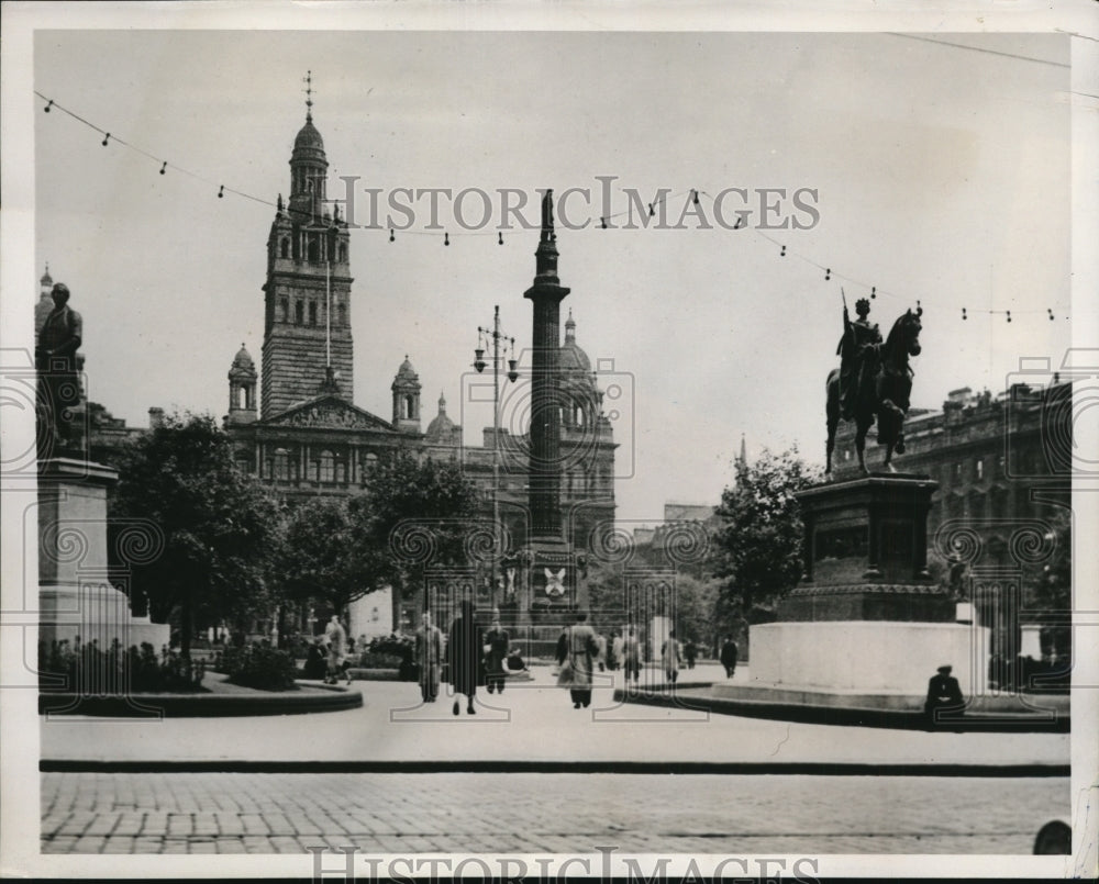 1941 Press Photo peaceful street scene in Glasgow before German bombing WWII