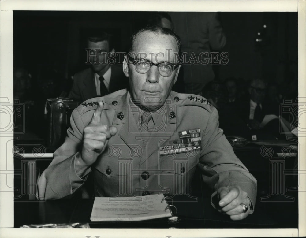 1956 Press Photo A high ranking military official in a speech - nem66976
