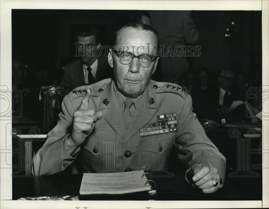 1956 Press Photo A high ranking military official in a speech - nem66976