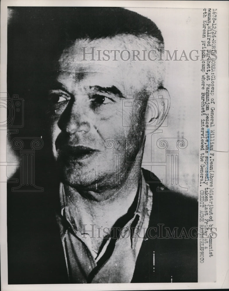 1951 Press Photo Closeup photo of Maj. Gen. William F. Dean by Wilfred Burchett