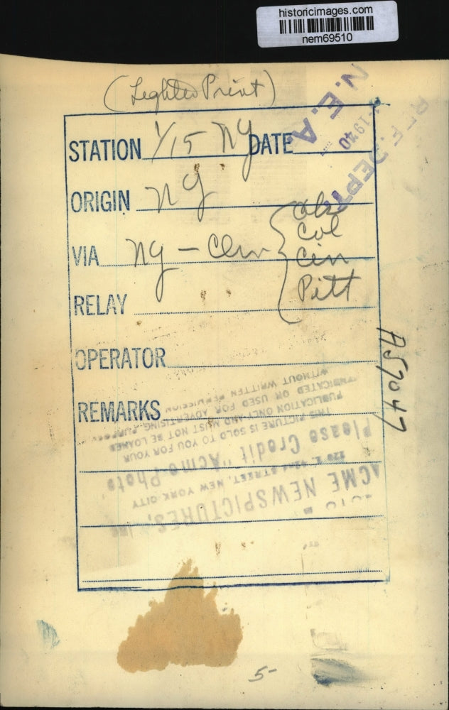 1940 Press Photo John T. Prout arrested in U.S. Terror Plot