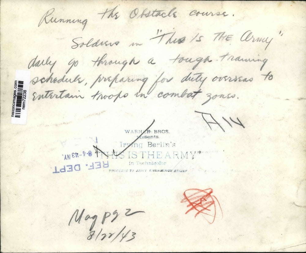 1943 Press Photo American soldiers during tough training in "This Is The Army"