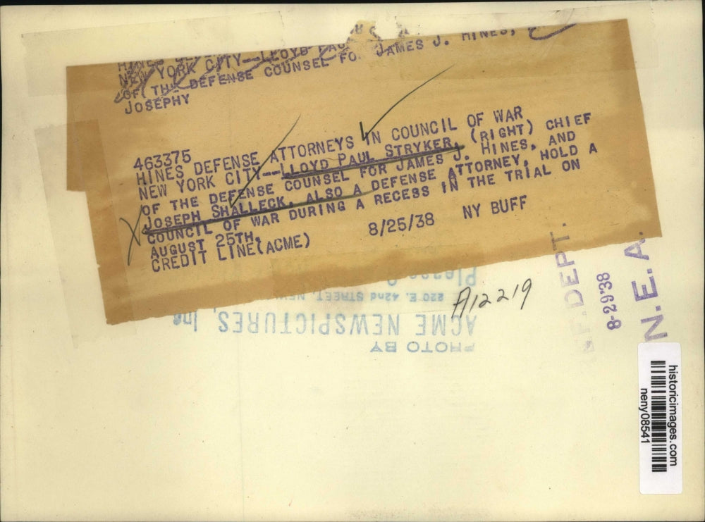 1938 Press Photo New York Defense Attorneys for James J Hines NYC - neny08541