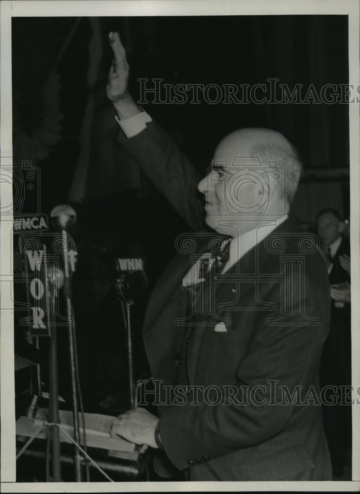 1938 Press Photo New York Governor Herbert Lehman at Democratic Rally NYC