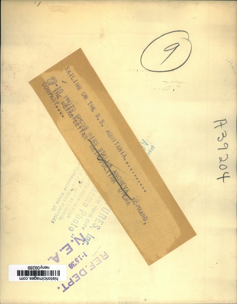 1938 Press Photo New York Miss Stella Andreva soprano in NYC - neny09289