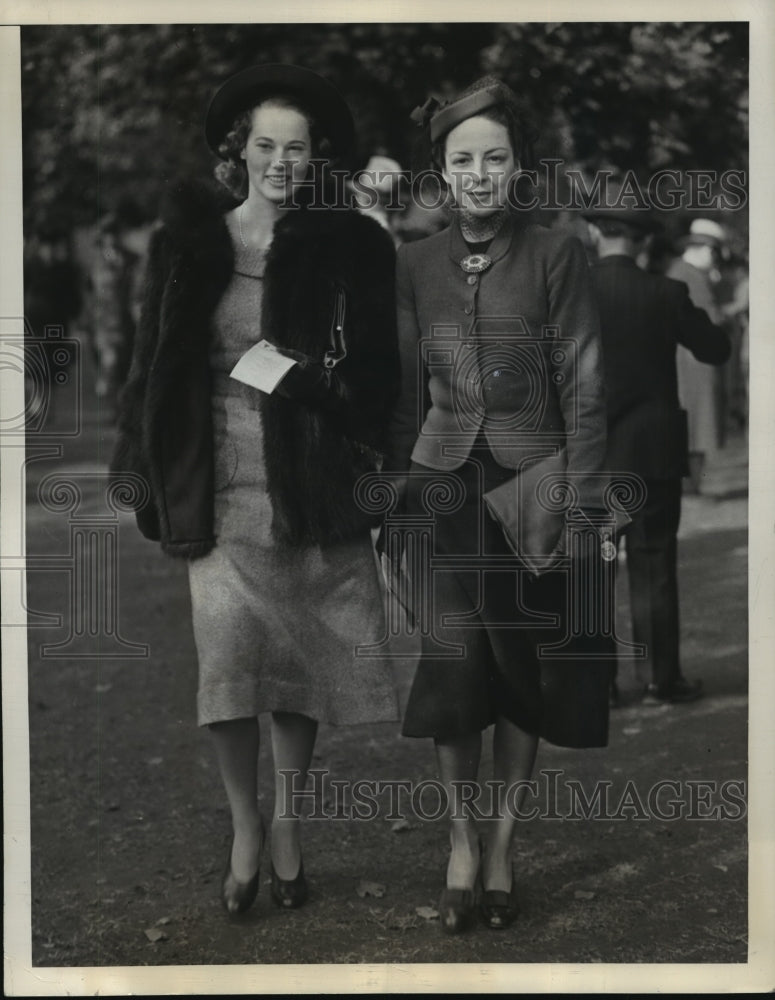 1938 Press Photo New York Belmont Park races & society attending NYC - neny09426