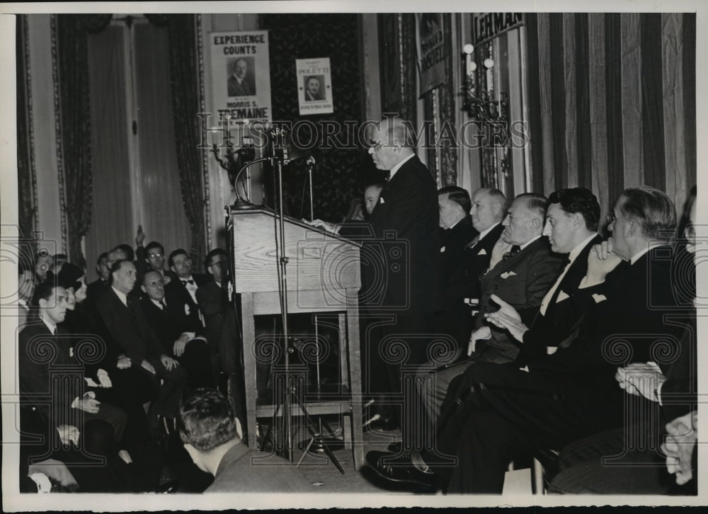1938 Press Photo New York Gov. Herbert Lehman at Natl Democratic Club NYC